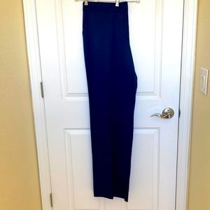 St. John wool/spandex navy zip front side pocket unhemmed pants